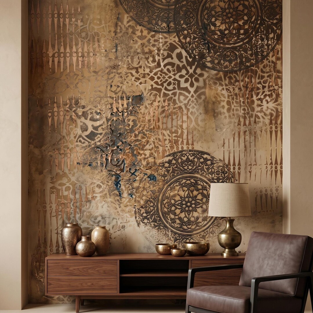 Large Moroccan and Eastern Pattern Wall Stencils: Damask, Round, and ...