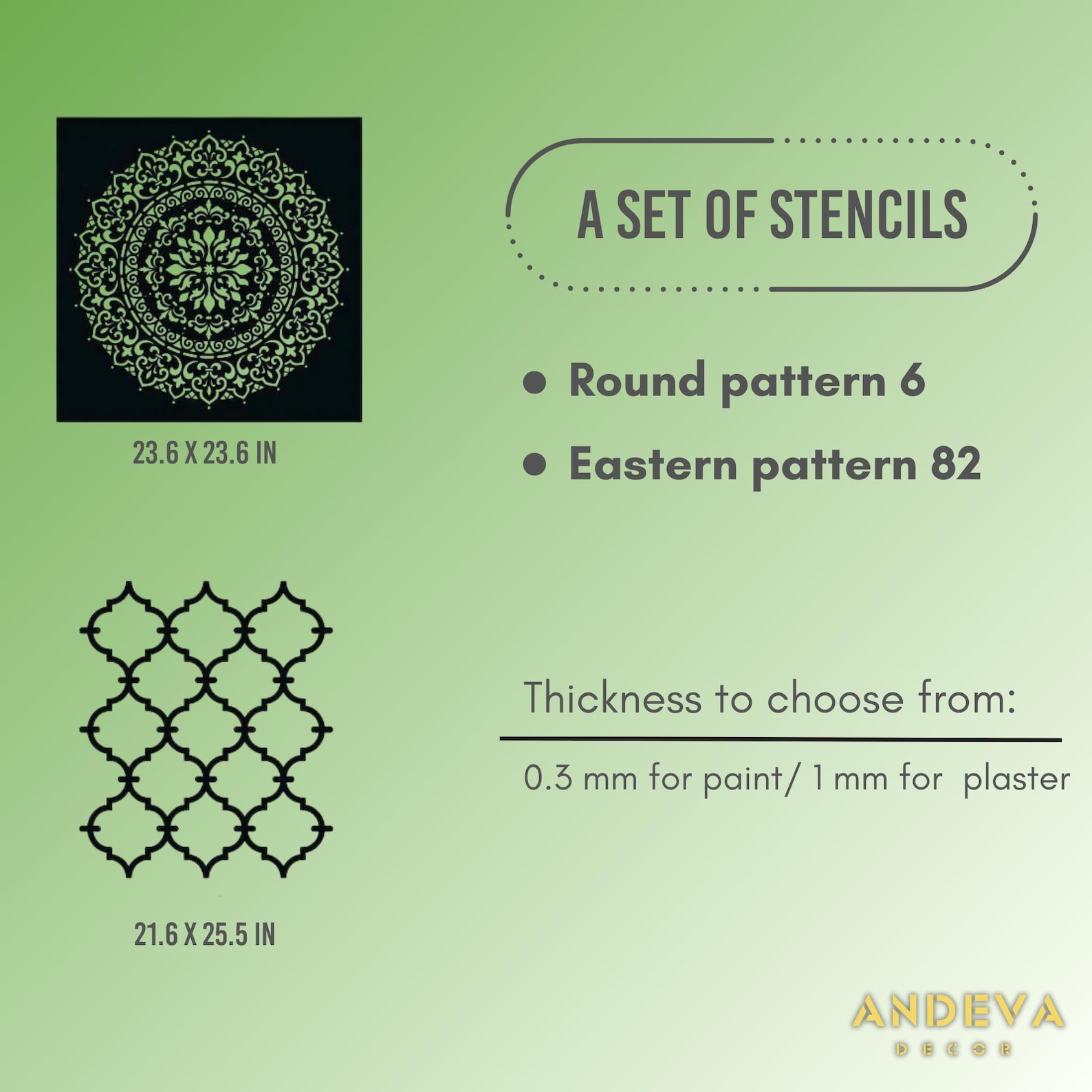Extra Large Wall Stencil Set: Moroccan, Damask, and Circular Patterns ...