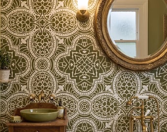 Pochoirs muraux royaux et luxueux pour plâtre et peinture – Grands et magnifiques motifs de pochoirs