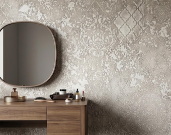 Large Damask Wall Stencil Set: Reusable Eastern Pattern for Plaster Walls