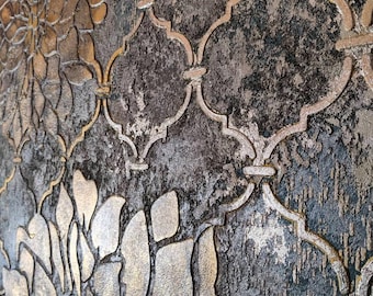 Transferencias de muebles, plantilla para suelo, pintura de muebles, plantilla para sala de estar, plantilla para pared grande, plantilla marroquí, plantilla de yeso, arte de pared