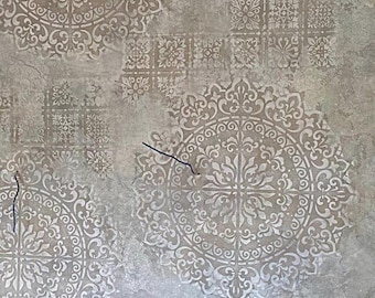 Ensemble de pochoirs pour la peinture du salon, grands pochoirs muraux, plâtre, damas, texture marocaine, damas