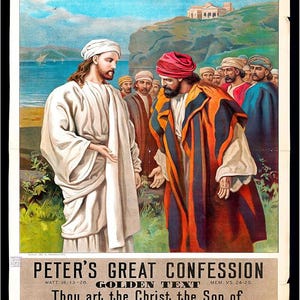 Posterizer 1 pcs - Peter&#39;s great confession poster - Religious Posters - Gifts for Christians - Decor for Church, Sunday School Classroom