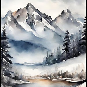 Posterizer 1 pieza - Hermoso paisaje nevado en invierno - 4 - Arte paisajístico y natural - Regalo para hombres, mujeres y adolescentes - Decoración de comedor