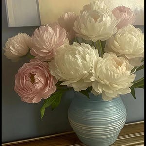 Posterizer 1 pieza - Jarrón de flores delicadas en tonos pastel suaves 3 - Arte floral y botánico Regalo para hombres Mujeres Emprendedores Adolescentes Sala de estar