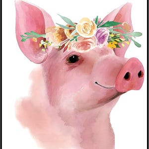 Posterizer 1 pieza - Imagen de cerdito lindo de granja rústica - Arte para amantes de los animales - Regalo para hombres, mujeres, emprendedores, adolescentes - Decoración para el hogar