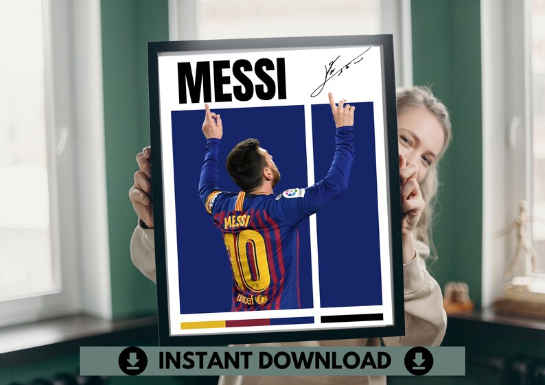 Messi Soccer Poster - Instant Download | Lionel Messi Wall Art ...