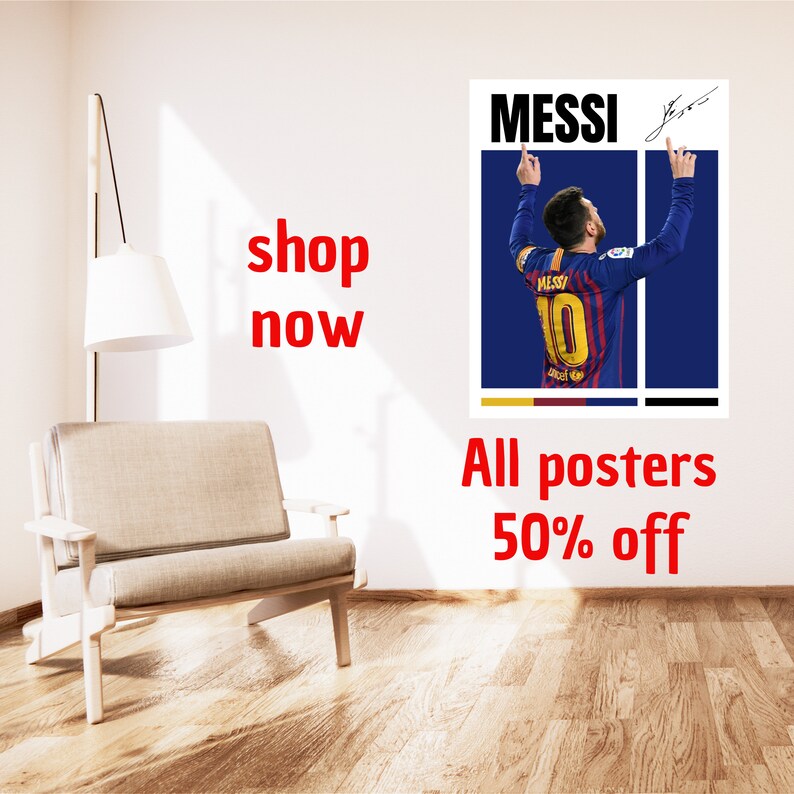 Messi Soccer Poster - Instant Download | Lionel Messi Wall Art ...