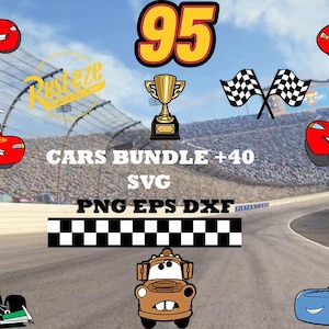 Cars SVG Bundle 40+, cars svg, Lightning McQueen svg, Cars PNG clipart, For cars shirt, Lightning McQueen Silhouette,Cars Movie Svg
