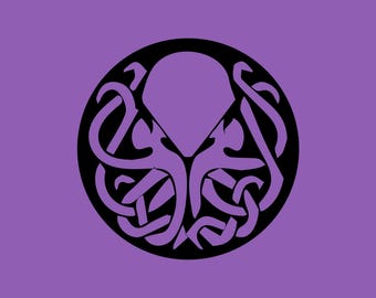 Emblema de Kraken SVG, pulpo legendario, tentáculos, mitología, monstruo marino, juego de rol, RPG svg, Cricut Silhouette Cut Files