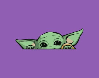 Baby Yoda SVG, Baby Yoda Clipart para,Cricut y Silhouette Cut Files, Descarga instantánea, svg,png,eps,dxf Descarga digital