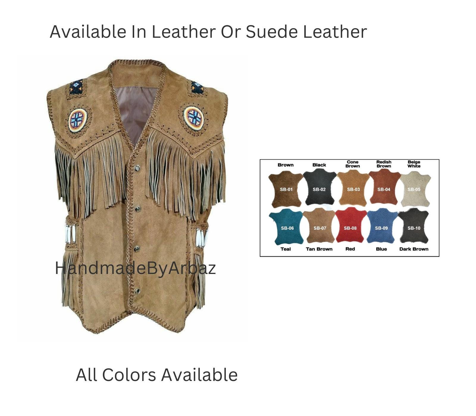 Native Leather Vest - Etsy