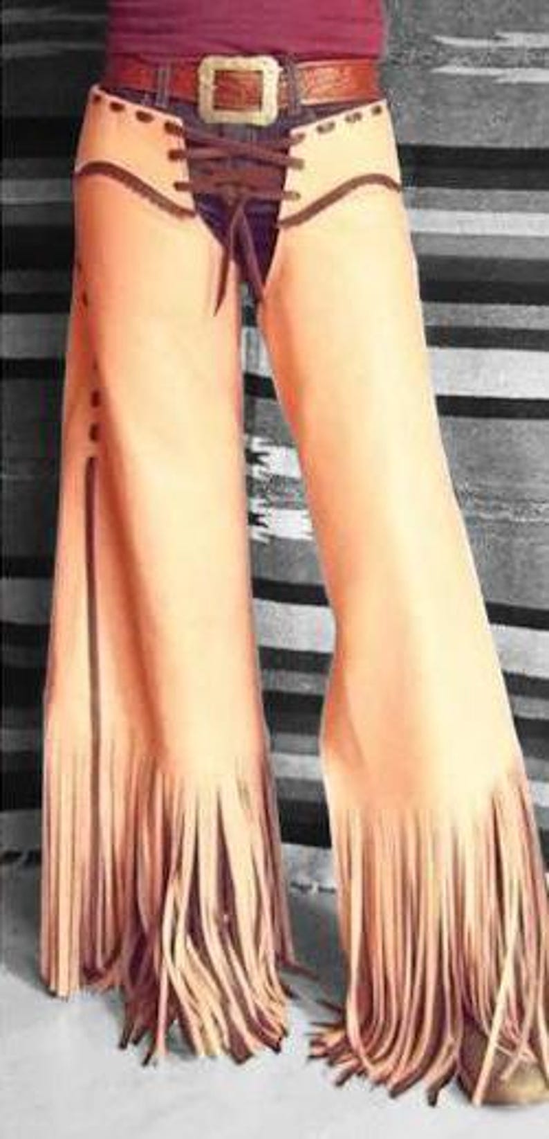 Womens Suede Leather Chap: Western Cowgirl Fringed Riding Chap - Etsy