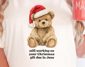 Teddy Bear Xmas Maternity Premium Comfort Colors® Short and Longsleeve Tshirt