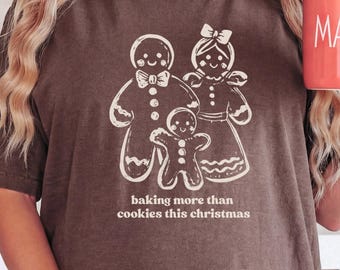 Gingerbread Pregnancy Comfort Colors®  Tshirt - Maternity Baby Announcement short sleeve longsleeve tee