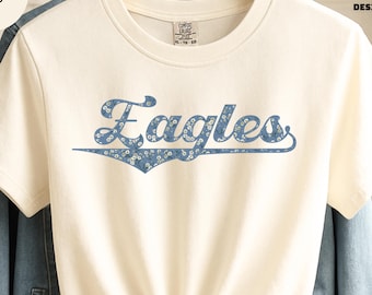 Comfort Colors® Eagles Floral Mascot tshirt shortsleeve longsleeve youth tshirt