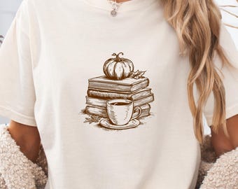 Vintage Book Coffee Comfort Colors® Short sleeve and Longsleeve Tshirt
