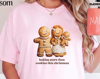 Gingerbread Pregnancy Announcement Comfort Colors® Tshirt - Christmas Maternity short sleeve Long sleeve tee