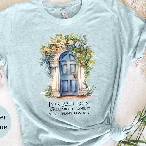 Licensed Lapis Lazuli House Floral Door T-Shirt: London Address Emma m Lion Apparel