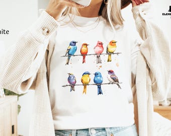 Watercolor Bird T-Shirt: Songbird Lover Gift