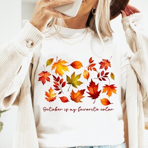 Colorful Fall Leaves T-Shirt - October Lover Tee