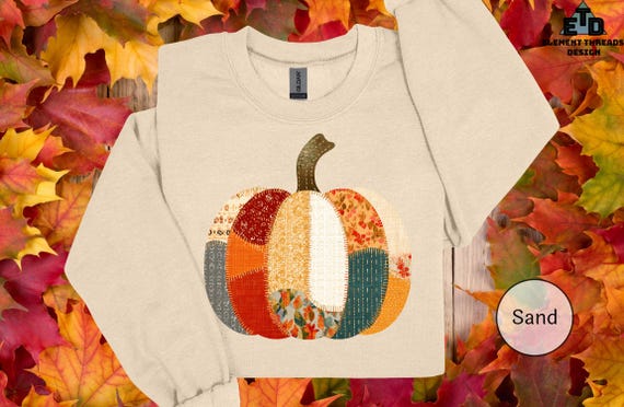 Patchwork Pumpkin Sweatshirt: Quilt Fall Hoodie