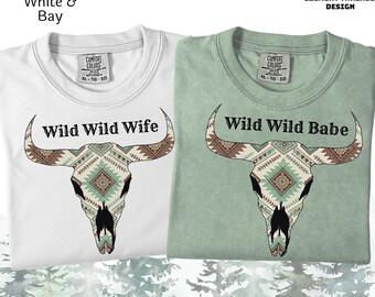 Wild Wild Wife Comfort Colors® Short and Longsleeve Bachelorette tshirt- Western Bridal tees