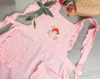 Personalized Hand Embroidered Kids Apron: Cotton Baking & Painting Apron