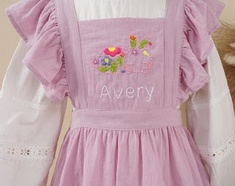 Hand-Embroidered Personalized Apron for Kids: Custom  Arts & Crafts Toddler Apron, Ideal birthday gifts