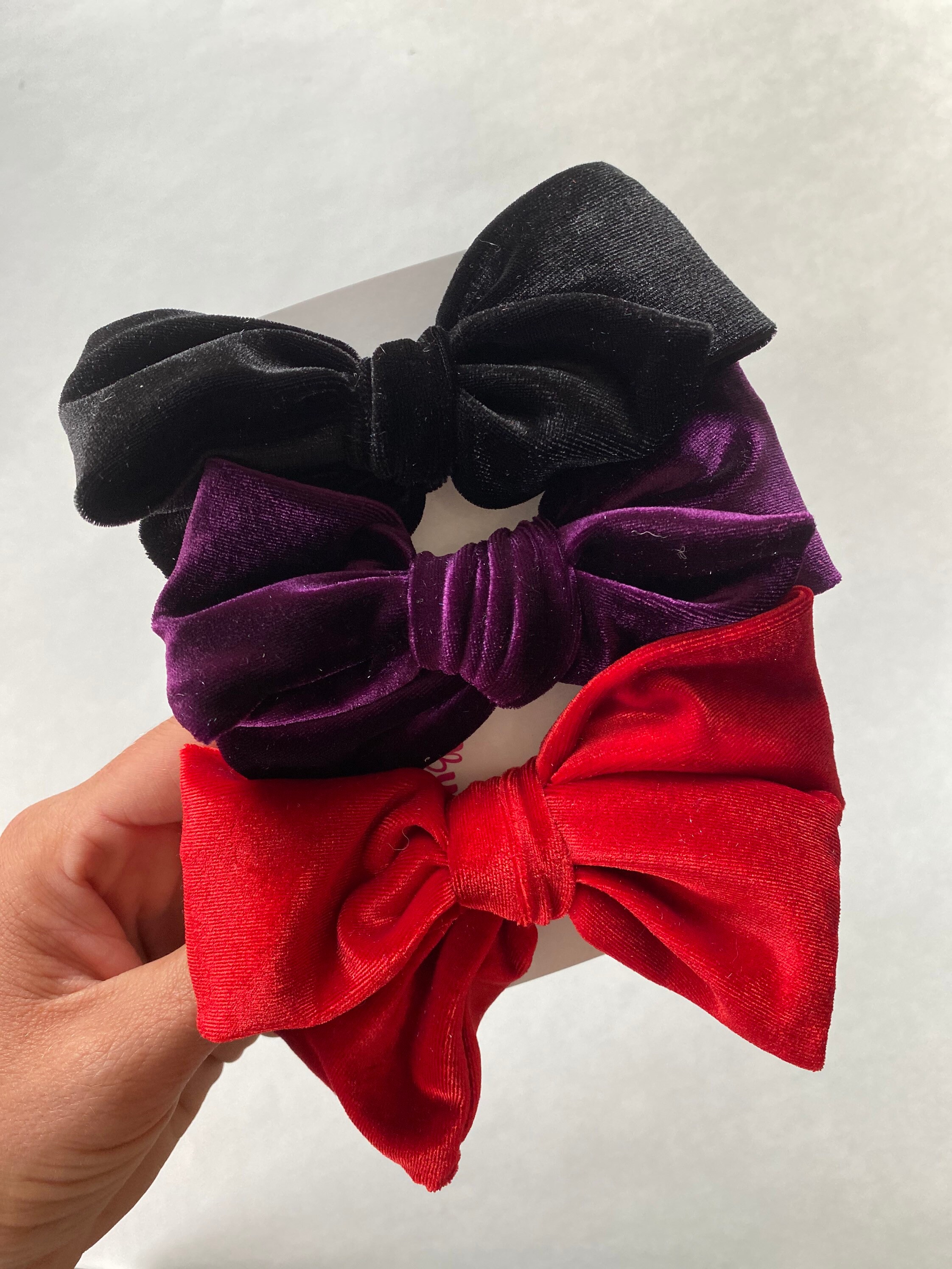 LARGE Velvet Hair Clips Set of 3 multiple colors Velvet Bow Etsy