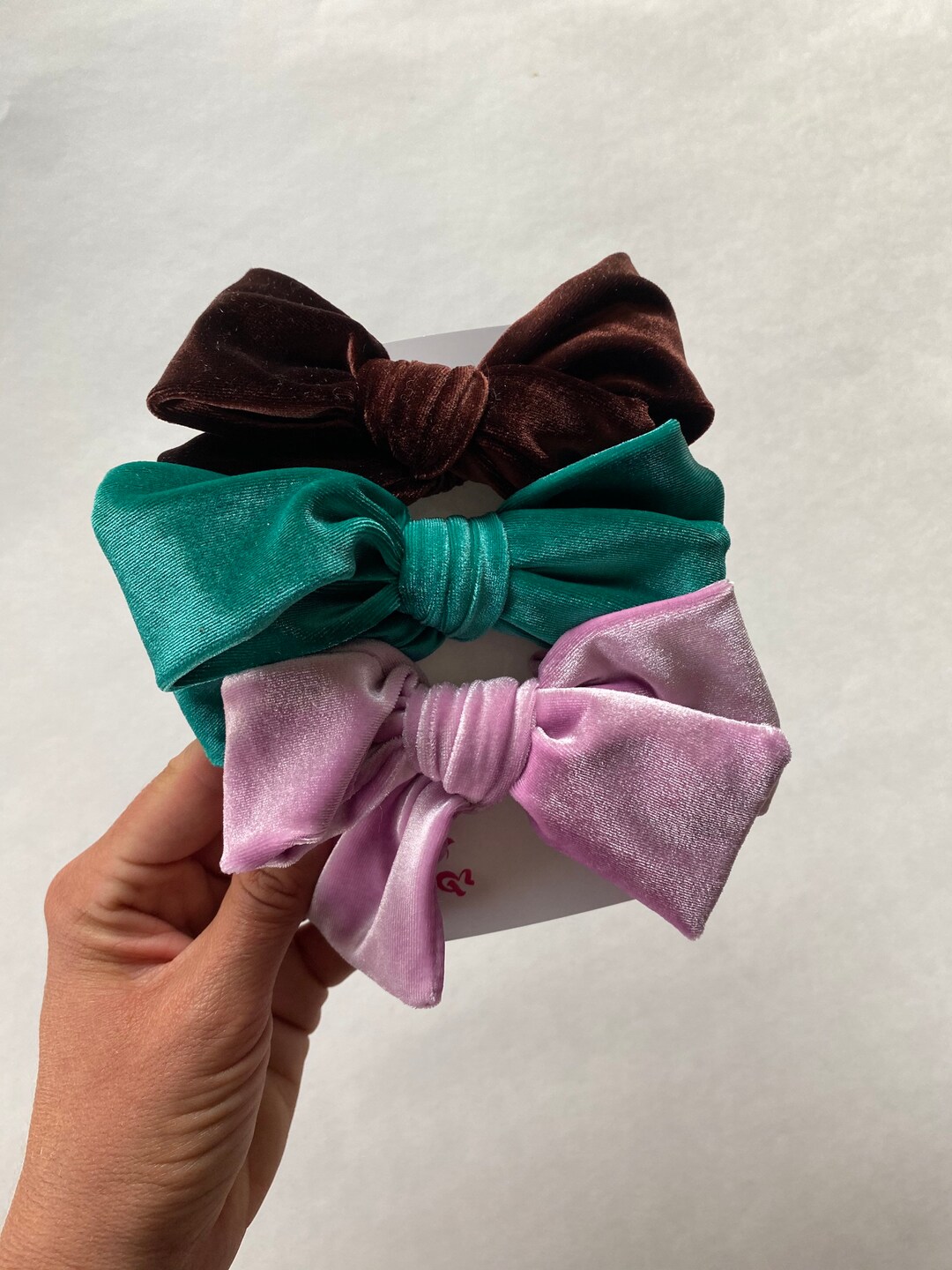 LARGE Velvet Hair Clips Set of 3 Multiple Colors Velvet Bow Etsy