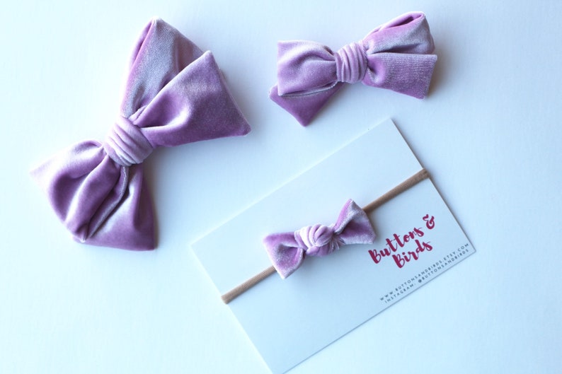 Lilac Light Purple Velvet Hair Bow Spring Fashion Velvet Etsy