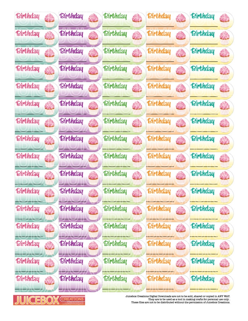 birthday reminder sticker printable instant download to etsy