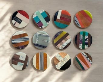 Mondrian Style Cabinet Knobs | Vibrant Colorful Artistic Drawer Pulls