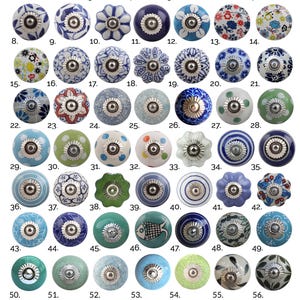 blue green ceramic knobs