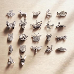 Silver Animal Cabinet Knob | Cast Iron Nature Themed Drawer Pull
