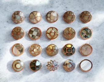 Mother of Pearl & Copper Opulence Handle | Eastern Inspired Copper and Ivory Cabinet Knob