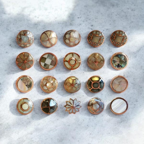 Mother of Pearl & Copper Opulence Handle | Eastern Inspired Copper and Ivory Cabinet Knob