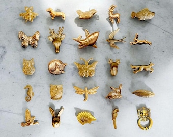 Gold Animal Cabinet Knob | Golden Iron Metal Drawer Pull