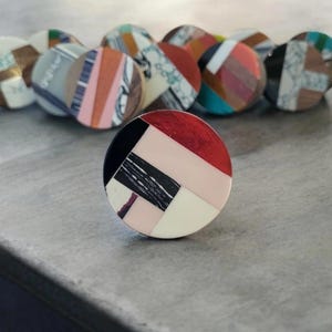 Vibrant Colorful Block Cabinet Knob | Geometric Artistic Drawer Pull