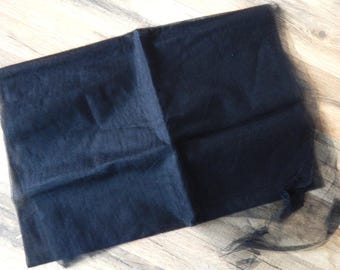 Vintage Black Hat Netting/ 1940-50 Hat Trim/ 52" x 74"