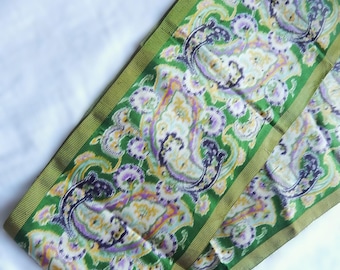 Vintage Silk Paisley Trim/ 1910-1920/ 6 1/8" W x 98" L