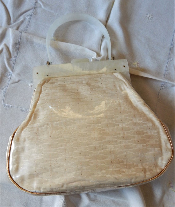 1950's Florida Handbag of Miami / White Lucite Ha… - image 2