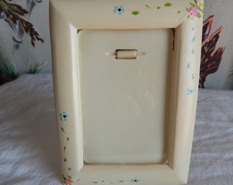 Sweet Handpainted Celluloid Picture Frame/ Easel Style/ 3 5/8x 5/ Circa 1920-30