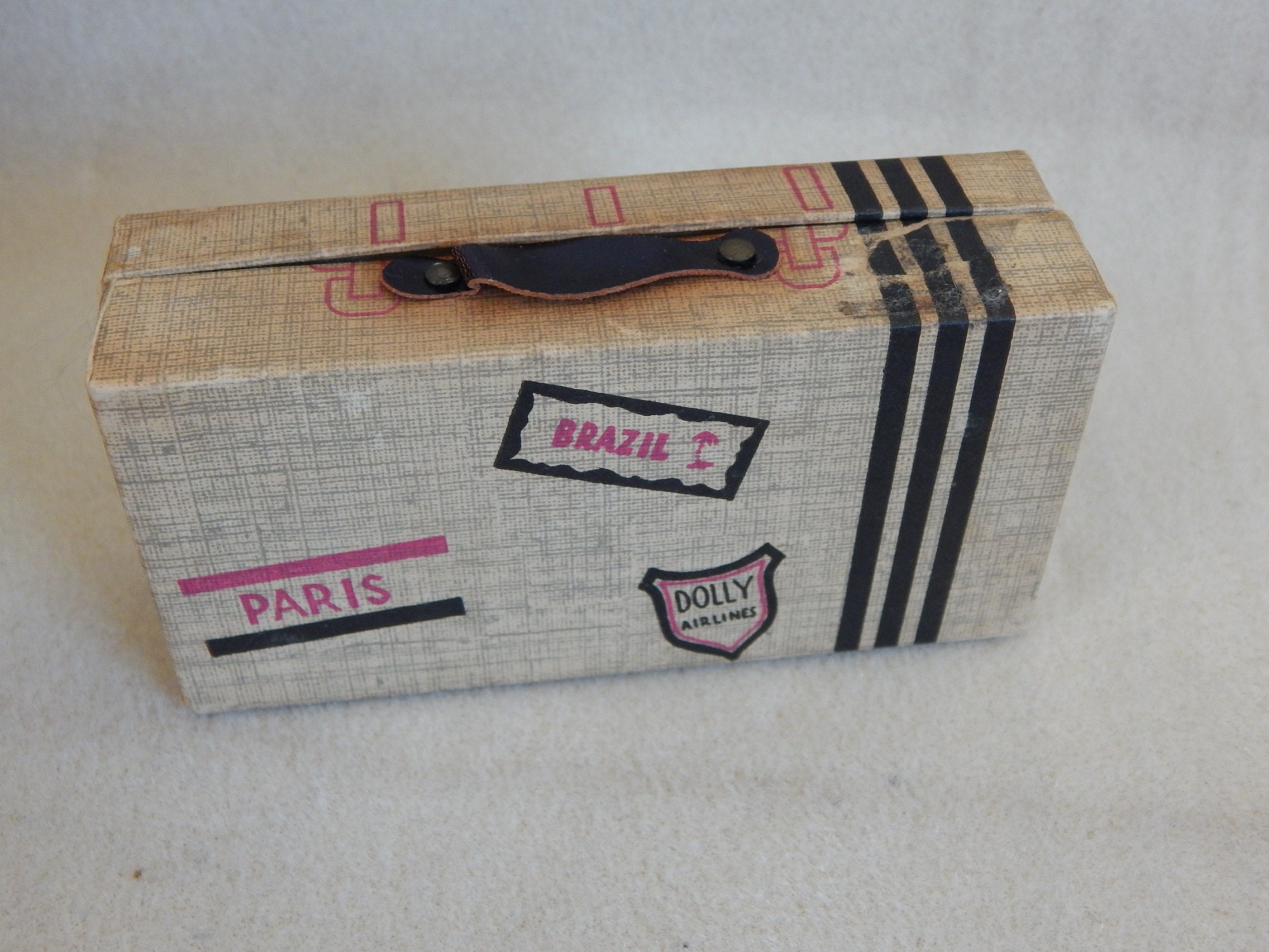 Caja de equipaje en miniatura de mediados de siglo / Muñecas Vogue Ginnie
