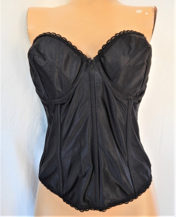 Strapless Black Bustier/ Vintage Merry Widow/ Empi