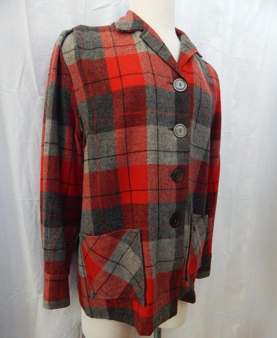 Women's Original Wool Plaid Jacket/ Pendleton Style