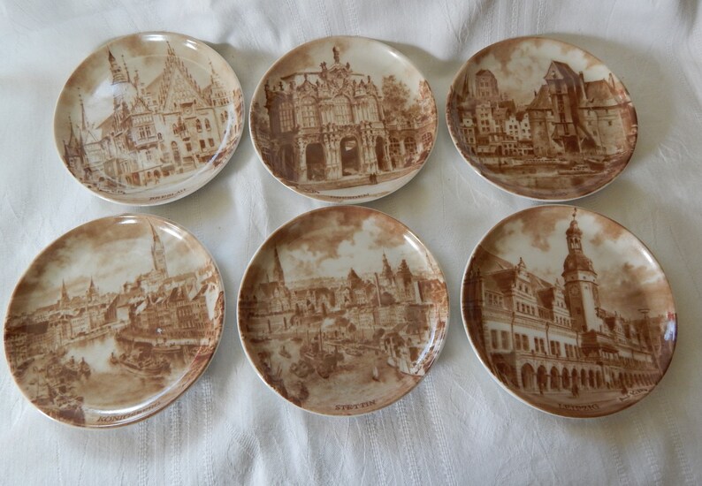 Europ U00e4ischer St U00e4dte 4 Zoll Runde Set 6 Kleine Teller