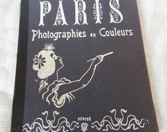 Paris Photographs en Couleurs/ 1920's Photo Book/ Accordion-Fold Pictures in Color