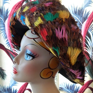 Vintage B Michael Couture Feather Fascinator Hat Feather Fascinator Original Vintage Hats for Women for sale  main image 2